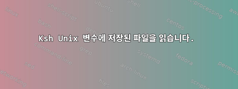 Ksh Unix 변수에 저장된 파일을 읽습니다.