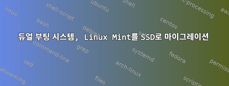 듀얼 부팅 시스템, Linux Mint를 SSD로 마이그레이션