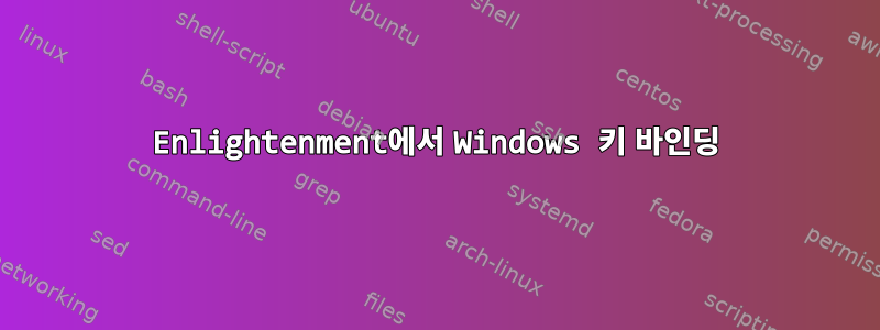 Enlightenment에서 Windows 키 바인딩