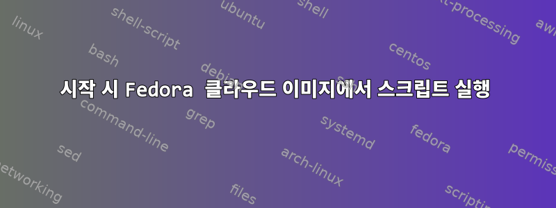 시작 시 Fedora 클라우드 이미지에서 스크립트 실행