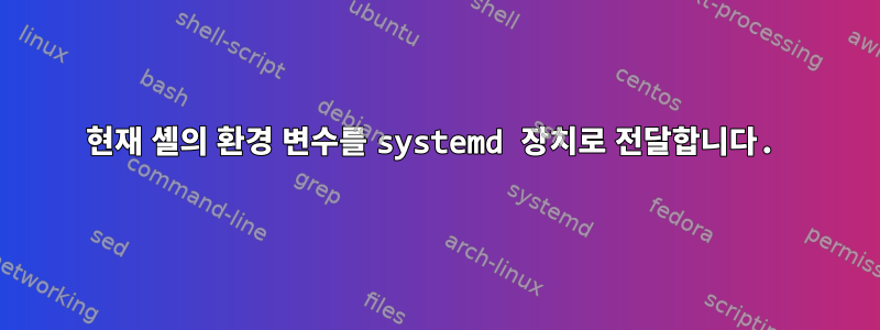 현재 셸의 환경 변수를 systemd 장치로 전달합니다.