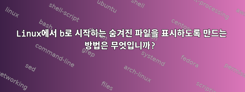 Linux에서 b로 시작하는 숨겨진 파일을 표시하도록 만드는 방법은 무엇입니까?