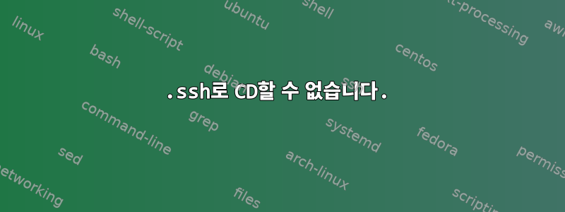 .ssh로 CD할 수 없습니다.