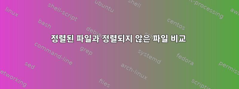 정렬된 파일과 정렬되지 않은 파일 비교