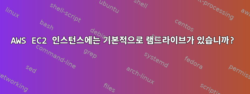 AWS EC2 인스턴스에는 기본적으로 램드라이브가 있습니까?