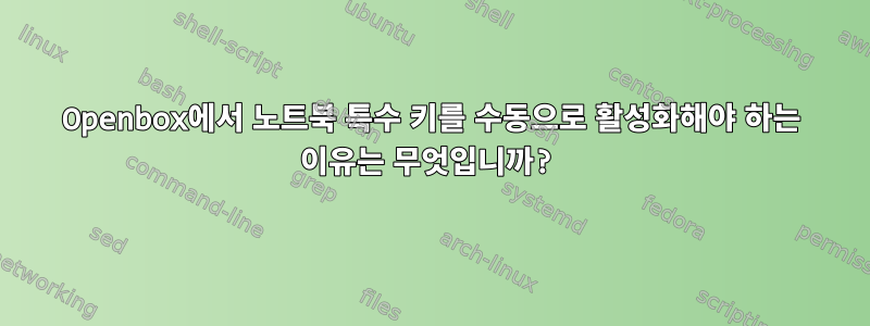 Openbox에서 노트북 특수 키를 수동으로 활성화해야 하는 이유는 무엇입니까?