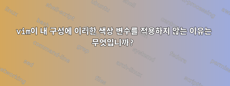 vim이 내 구성에 이러한 색상 변수를 적용하지 않는 이유는 무엇입니까?