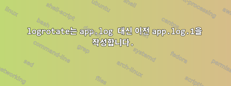 logrotate는 app.log 대신 이전 app.log.1을 작성합니다.