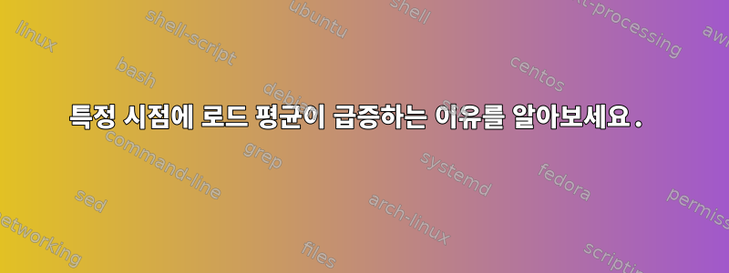 특정 시점에 로드 평균이 급증하는 이유를 알아보세요.