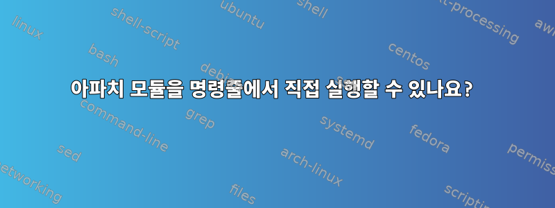 아파치 모듈을 명령줄에서 직접 실행할 수 있나요?