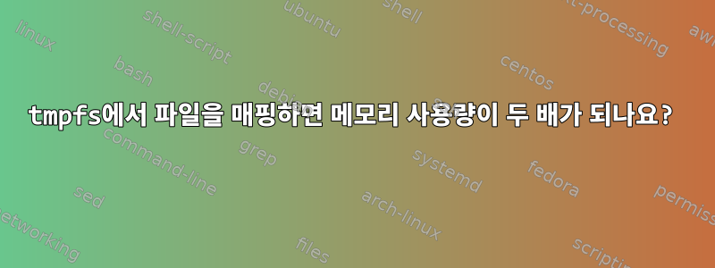 tmpfs에서 파일을 매핑하면 메모리 사용량이 두 배가 되나요?