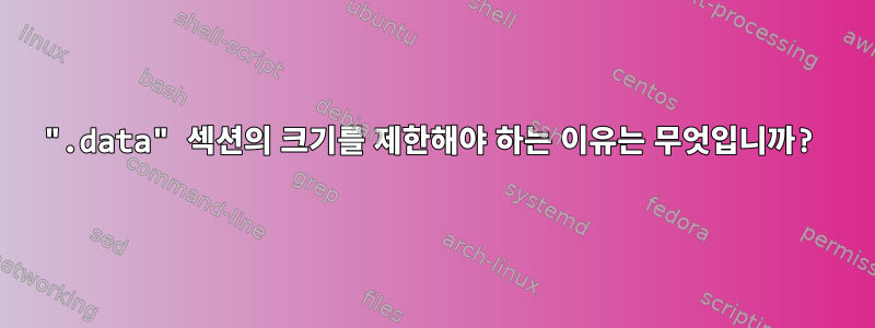 ".data" 섹션의 크기를 제한해야 하는 이유는 무엇입니까?