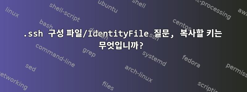 .ssh 구성 파일/IdentityFile 질문, 복사할 키는 무엇입니까?