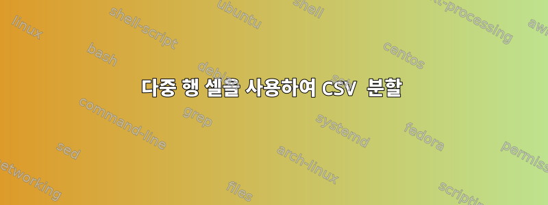 다중 행 셀을 사용하여 CSV 분할