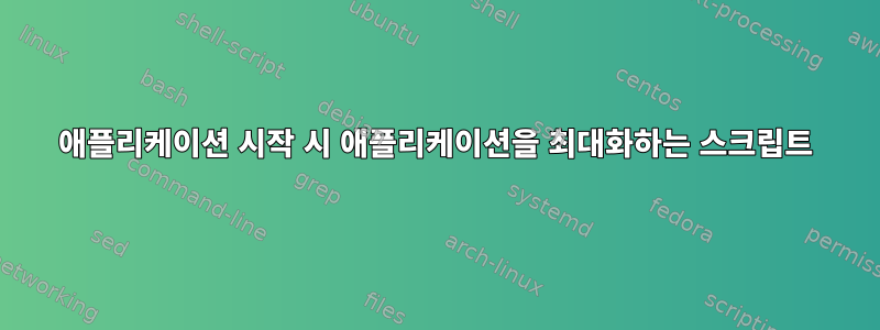 애플리케이션 시작 시 애플리케이션을 최대화하는 스크립트