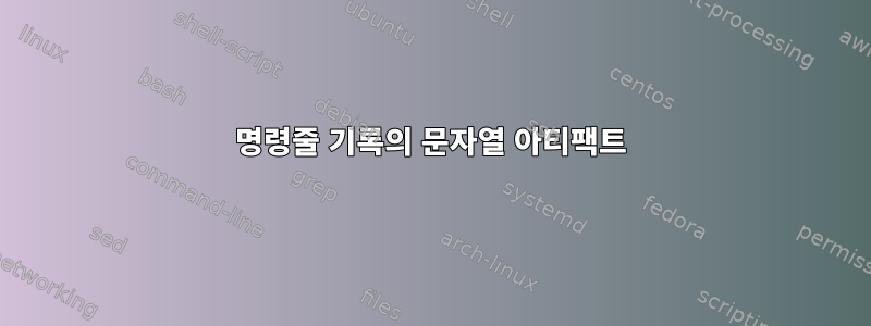 명령줄 기록의 문자열 아티팩트