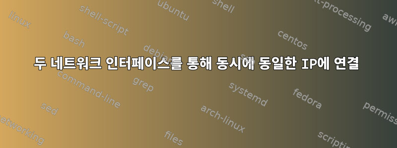 두 네트워크 인터페이스를 통해 동시에 동일한 IP에 연결