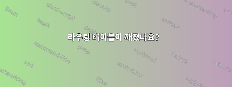 라우팅 테이블이 깨졌나요?