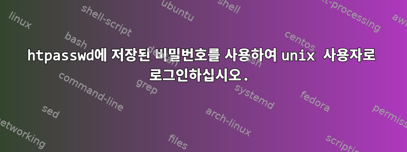 htpasswd에 저장된 비밀번호를 사용하여 unix 사용자로 로그인하십시오.