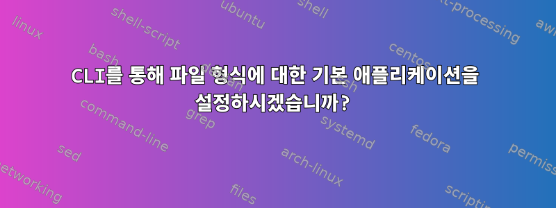 CLI를 통해 파일 형식에 대한 기본 애플리케이션을 설정하시겠습니까?