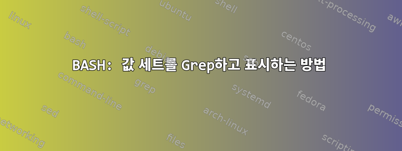 BASH: 값 세트를 Grep하고 표시하는 방법