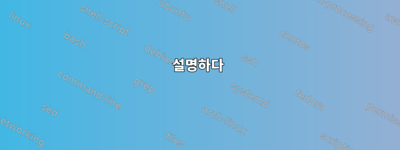 설명하다