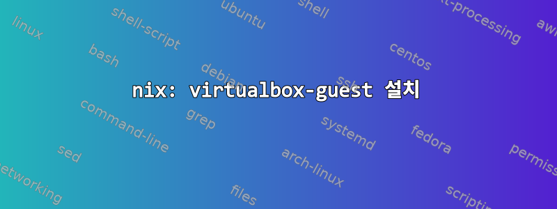 nix: virtualbox-guest 설치