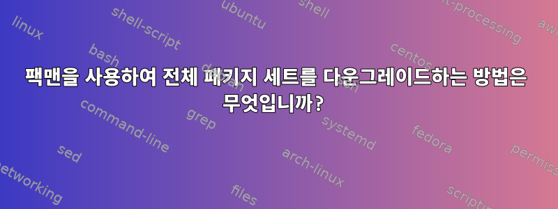 팩맨을 사용하여 전체 패키지 세트를 다운그레이드하는 방법은 무엇입니까?