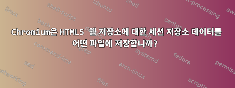 Chromium은 HTML5 웹 저장소에 대한 세션 저장소 데이터를 어떤 파일에 저장합니까?