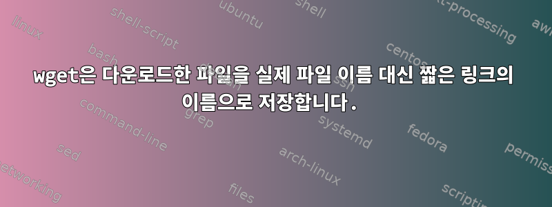 wget은 다운로드한 파일을 실제 파일 이름 대신 짧은 링크의 이름으로 저장합니다.