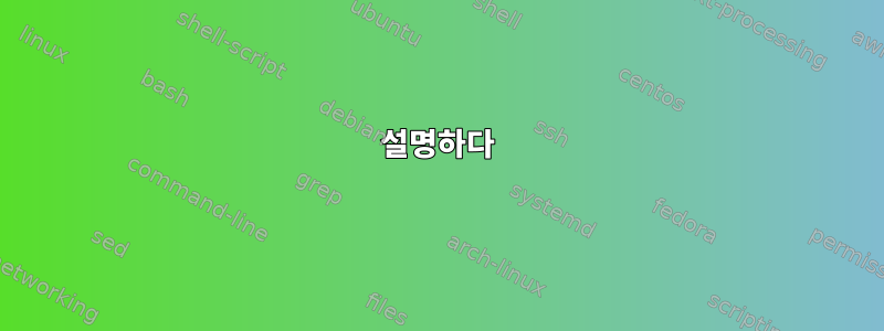 설명하다