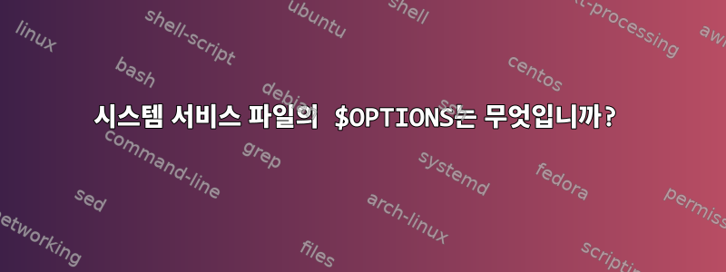 시스템 서비스 파일의 $OPTIONS는 무엇입니까?