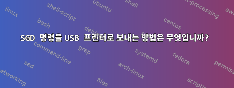 SGD 명령을 USB 프린터로 보내는 방법은 무엇입니까?