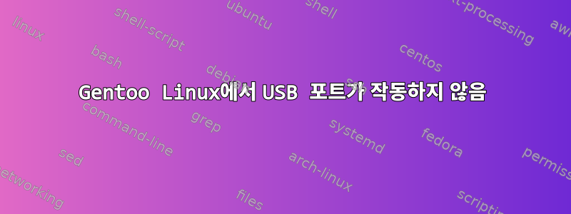 Gentoo Linux에서 USB 포트가 작동하지 않음