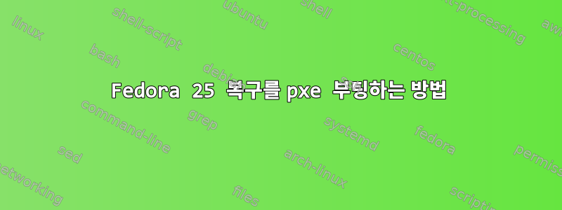 Fedora 25 복구를 pxe 부팅하는 방법