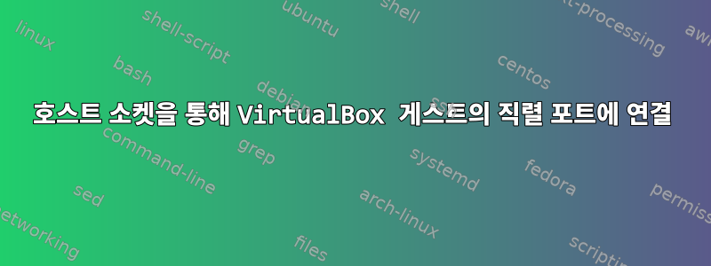 호스트 소켓을 통해 VirtualBox 게스트의 직렬 포트에 연결