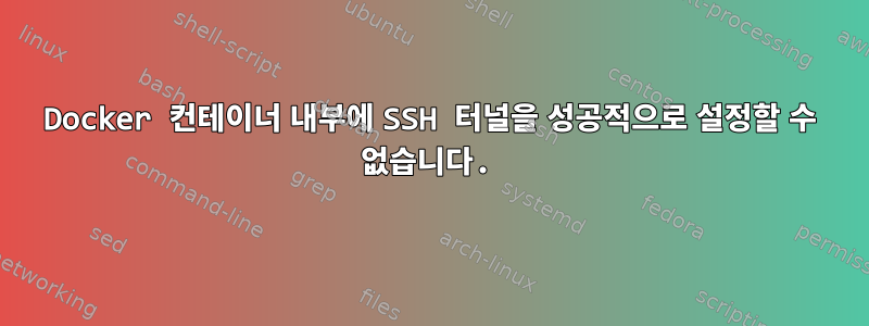 Docker 컨테이너 내부에 SSH 터널을 성공적으로 설정할 수 없습니다.