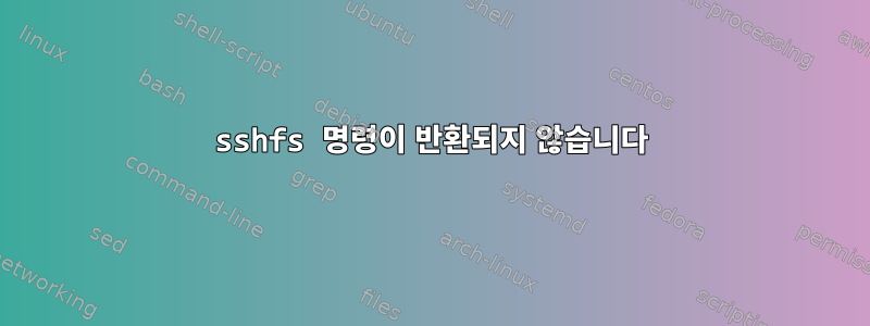 sshfs 명령이 반환되지 않습니다