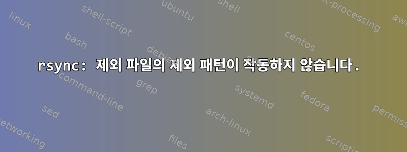 rsync: 제외 파일의 제외 패턴이 작동하지 않습니다.