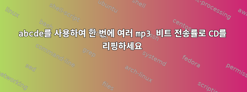 abcde를 사용하여 한 번에 여러 mp3 비트 전송률로 CD를 리핑하세요