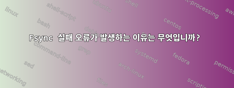 Fsync 실패 오류가 발생하는 이유는 무엇입니까?