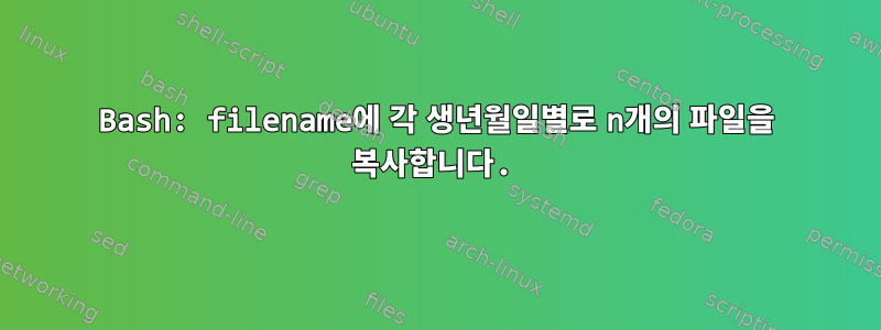 Bash: filename에 각 생년월일별로 n개의 파일을 복사합니다.