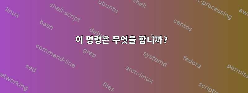 이 명령은 무엇을 합니까?