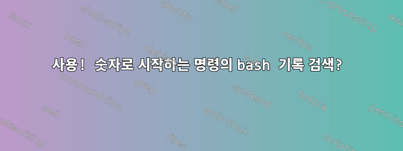 사용! 숫자로 시작하는 명령의 bash 기록 검색?