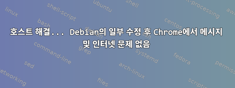 호스트 해결... Debian의 일부 수정 후 Chrome에서 메시지 및 인터넷 문제 없음