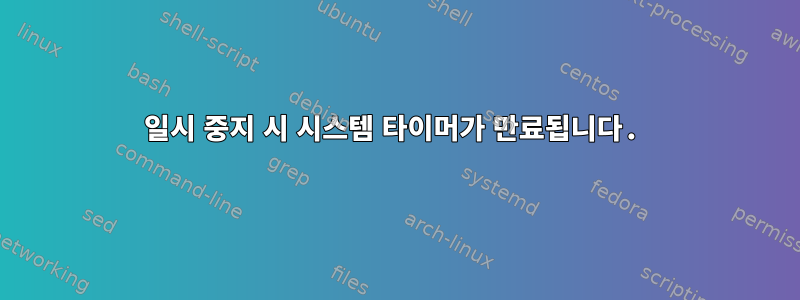 일시 중지 시 시스템 타이머가 만료됩니다.