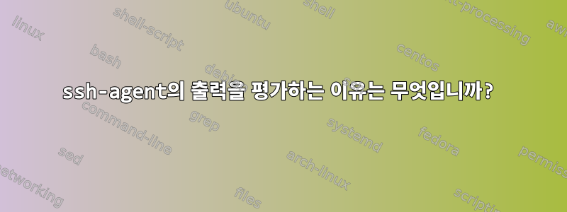 ssh-agent의 출력을 평가하는 이유는 무엇입니까?