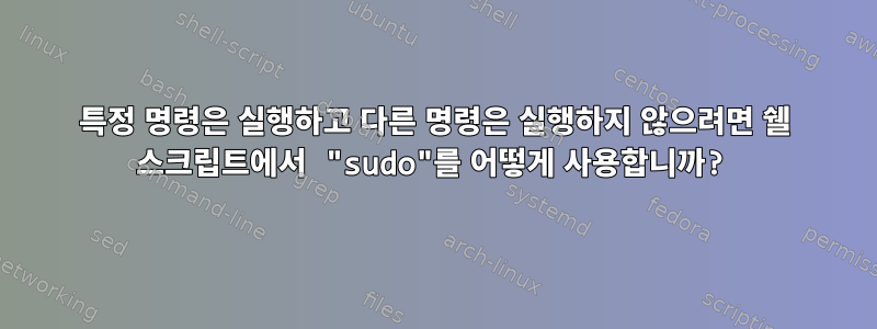 특정 명령은 실행하고 다른 명령은 실행하지 않으려면 쉘 스크립트에서 "sudo"를 어떻게 사용합니까?