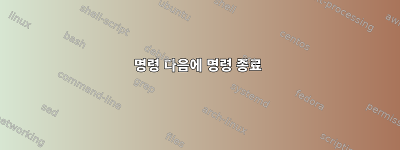 명령 다음에 명령 종료