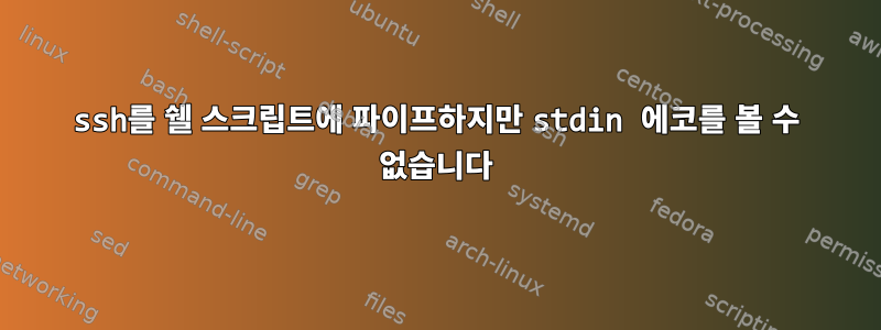 ssh를 쉘 스크립트에 파이프하지만 stdin 에코를 볼 수 없습니다